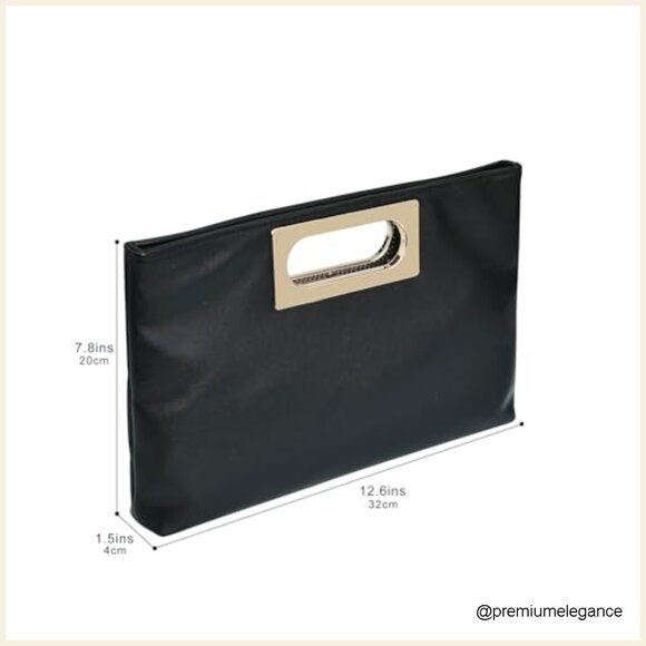 Faux Leather Evening Clutch with Chain Strap for Formal Events - Picture 4 of 7